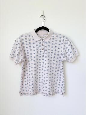 Vintage St John’s Bay Floral Polo Top – Y2K Cottagecore Baby Tee